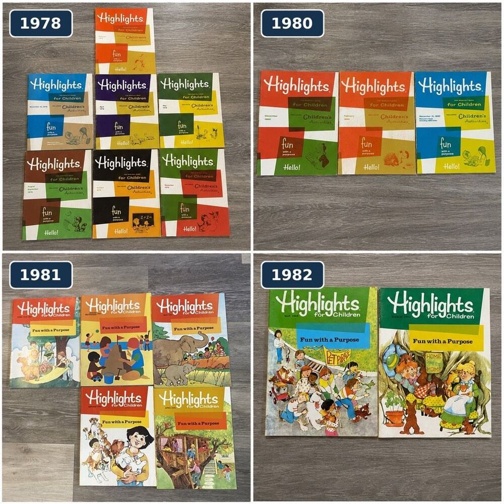 Vintage Highlights for Children Magazine Lot 17 1978-1982 Activity Books UNUSED